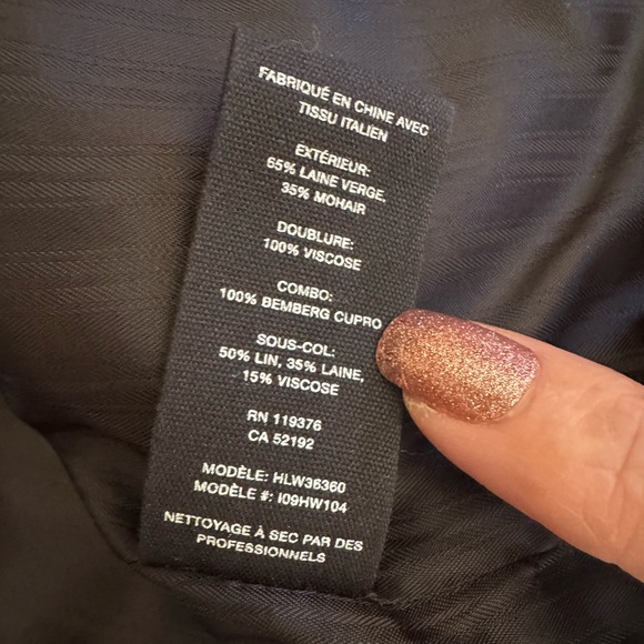 Helmet Lang Black Crop Blazer with Satin Trim - Picture 6 of 7